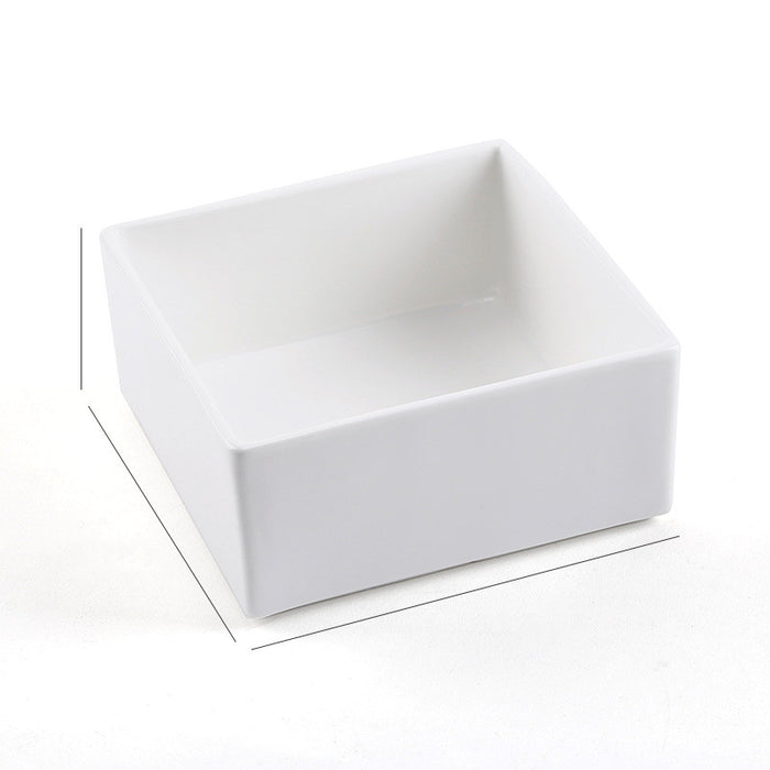Ceramic Pet Bowl with Wooden Stand and Noodle Bowl
