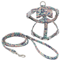Pet Harness Set with Floral Cat Leash and Escape Proof Design