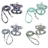 Pet Harness Set with Floral Cat Leash and Escape Proof Design