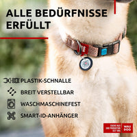 Brown Reflective Cotton Dog Collar Eco Friendly for Small Medium Dogs